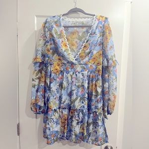 Bohemian Floral Blended Silk Chiffon Dress. Size Medium. Brand New, Never Worn